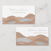 Carte De Visite Vagues abstraites calligraphiées de sable beige (Devant / Derrière)