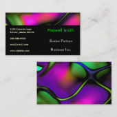 Carte De Visite Vagues Abstraites Gras brillant Funky Creative Fun (Devant / Derrière)