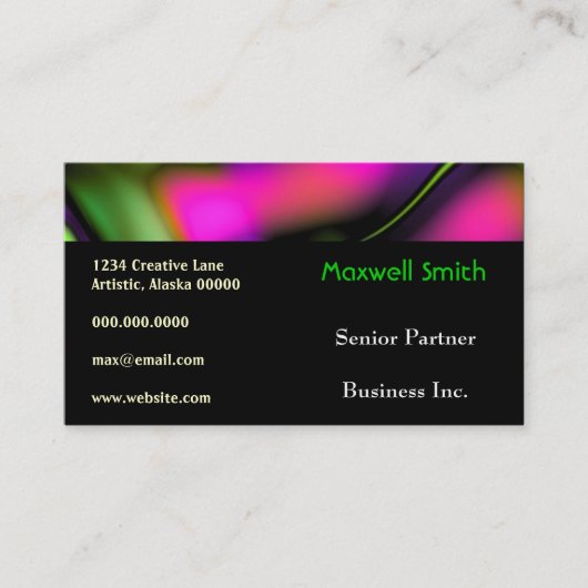 Carte De Visite Vagues Abstraites Gras brillant Funky Creative Fun (Devant)