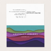 Carte De Visite Vagues Abstraites modernes de couleur (Extérieur déplié)