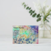 CARTE DE VISITE VAGUES ABSTRAITES, PLANTE DE BOUTEILLE D'OR, EAUX  (Debout devant)