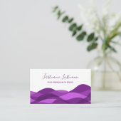 Carte De Visite Vagues abstraites violet pour la calligraphie d'af (Debout devant)