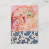 CARTE DE VISITE VAGUES, AQUA ROSE BLEU FLORAL SWIRLS MODÈLE PHOTO (Dos)