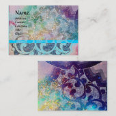 Carte De Visite VAGUES, blanc vif, bleu vert (Devant / Derrière)