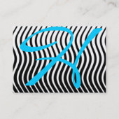 CARTE DE VISITE VAGUES BLANCHES NOIRES, MONOGRAMME EN PIERRE BLEUE (Dos)