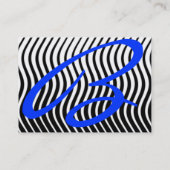 CARTE DE VISITE VAGUES BLANCHES NOIRES, MONOGRAMME EN PIERRE BLEUE (Dos)