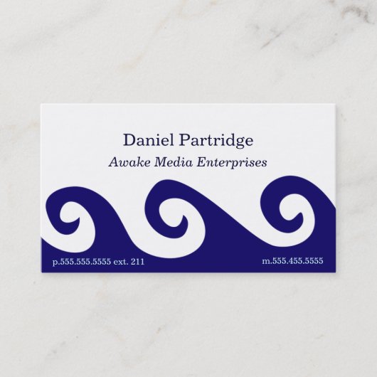 Carte De Visite Vagues bleues (Devant)