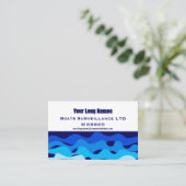 Carte De Visite Vagues bleues abstraites de style d'entreprise (Debout devant)