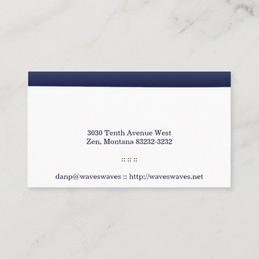 Carte De Visite Vagues bleues de gradient (Dos)