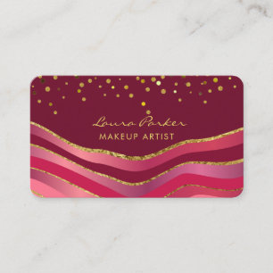 Carte De Visite Vagues Bourgogne Or Minimal Stripes Artiste Maquil