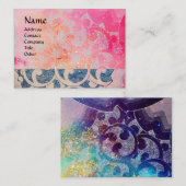 Carte De Visite VAGUES, brillantes, bleu rose vif (Devant / Derrière)