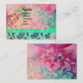 Carte De Visite VAGUES, brillantes, bleu rose vif (Devant / Derrière)