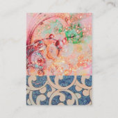 Carte De Visite VAGUES, brillantes, bleu rose vif (Dos)