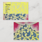 Carte De Visite VAGUES, brillantes, bleu rose vif (Devant / Derrière)