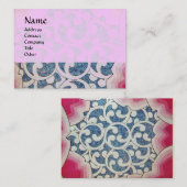 Carte De Visite VAGUES, brillantes, bleu rose vif (Devant / Derrière)