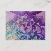 Carte De Visite VAGUES, brillantes, bleu rose vif (Dos)