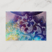 Carte De Visite VAGUES, brillantes, bleu rose vif (Dos)