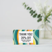 Carte De Visite Vagues colorées brillantes MERCI artisanal (Debout devant)