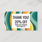 Carte De Visite Vagues colorées brillantes MERCI artisanal (Devant)