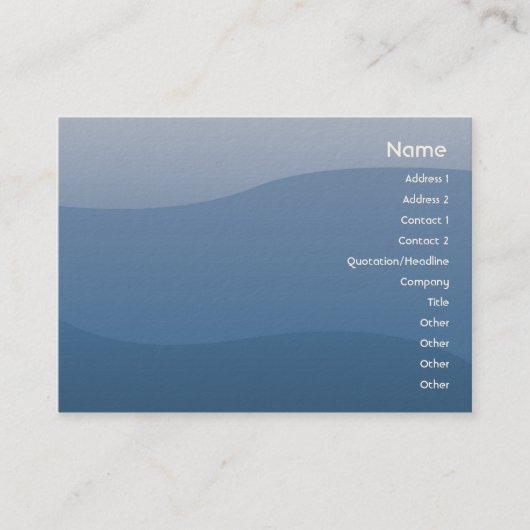 Carte De Visite Vagues de bleu - potelées (Devant)