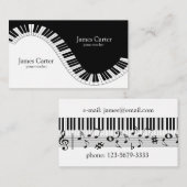 Carte De Visite Vagues de clavier pour piano (Devant / Derrière)