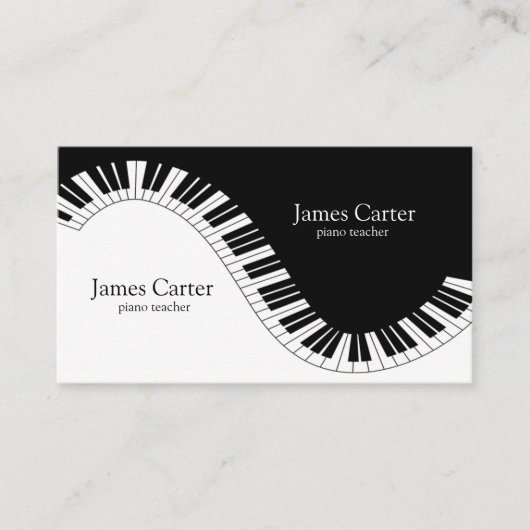 Carte De Visite Vagues de clavier pour piano (Devant)