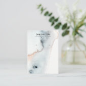 CARTE DE VISITE VAGUES DE COULEUR D'EAU AQUA BLUE GOLD (Debout devant)