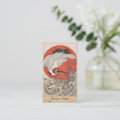 Carte De Visite Vagues de grue d'Isoda Koryusai et Soleil Levant (Debout devant)