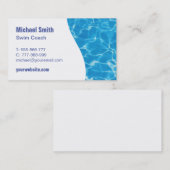 Carte De Visite Vagues de piscine professeur de natation (Devant / Derrière)