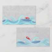 Carte De Visite Vagues de surf de poisson rouge (Devant / Derrière)