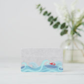 Carte De Visite Vagues de surf de poisson rouge (Debout devant)