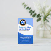 Carte De Visite Vagues d'eau bleue Contractant de plomberie à cour (Debout devant)