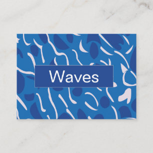 Carte De Visite Vagues d'eau bleue motif abstrait