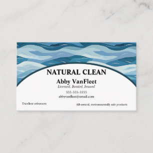 Carte De Visite Vagues d'eau bleue Nettoyage Piscine Spa