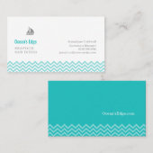 Carte De Visite Vagues d'océan bleu moderne (Devant / Derrière)