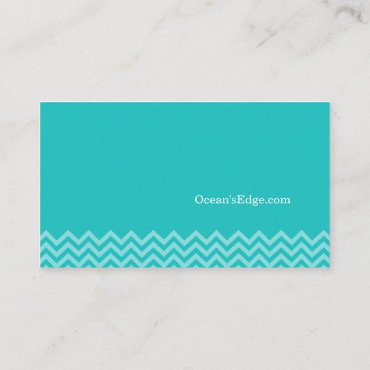 Carte De Visite Vagues d'océan bleu moderne (Dos)