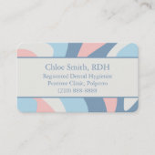 Carte De Visite Vagues douces Bleu rose Doux Flow Abstraites (Devant)