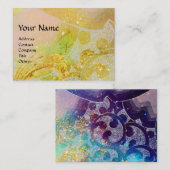 Carte De Visite VAGUES, éclatante jaune vif étincelles (Devant / Derrière)