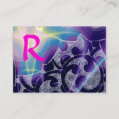 Carte De Visite VAGUES EMERALD MONOGRAM, vert violet clair (Dos)