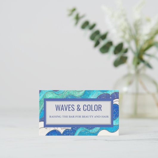 Carte De Visite Vagues et couleur (Debout devant)