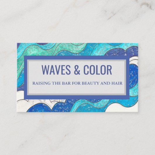 Carte De Visite Vagues et couleur (Devant)