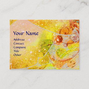 Carte De Visite VAGUES, étincelles jaunes vibrantes lumineuses de