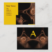 Carte De Visite VAGUES FRACTALES Jaunes Brown Abstraites (Devant / Derrière)