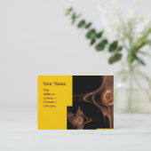 Carte De Visite VAGUES FRACTALES Jaunes Brown Abstraites (Debout devant)