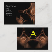 Carte De Visite VAGUES FRACTALES noir brun clair (Devant / Derrière)