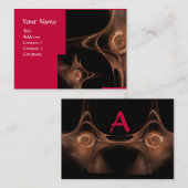 Carte De Visite VAGUES FRACTALES, rouge, marron (Devant / Derrière)