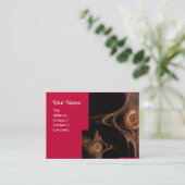 Carte De Visite VAGUES FRACTALES, rouge, marron (Debout devant)