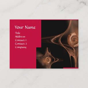 Carte De Visite VAGUES FRACTALES, rouge, marron