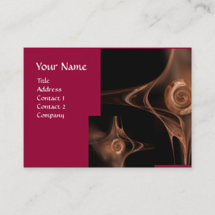 Carte De Visite VAGUES FRACTALES, rouge, marron
