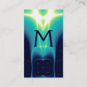 Carte De Visite VAGUES LÉGÈRES 1MONOGRAM, Bleu Aqua, Turquase, Tur (Dos)